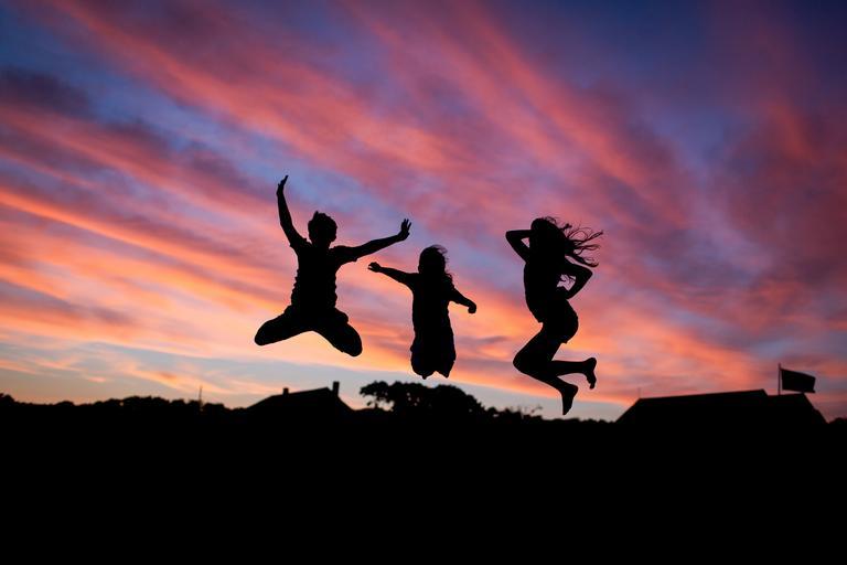 people jumping happiness happy