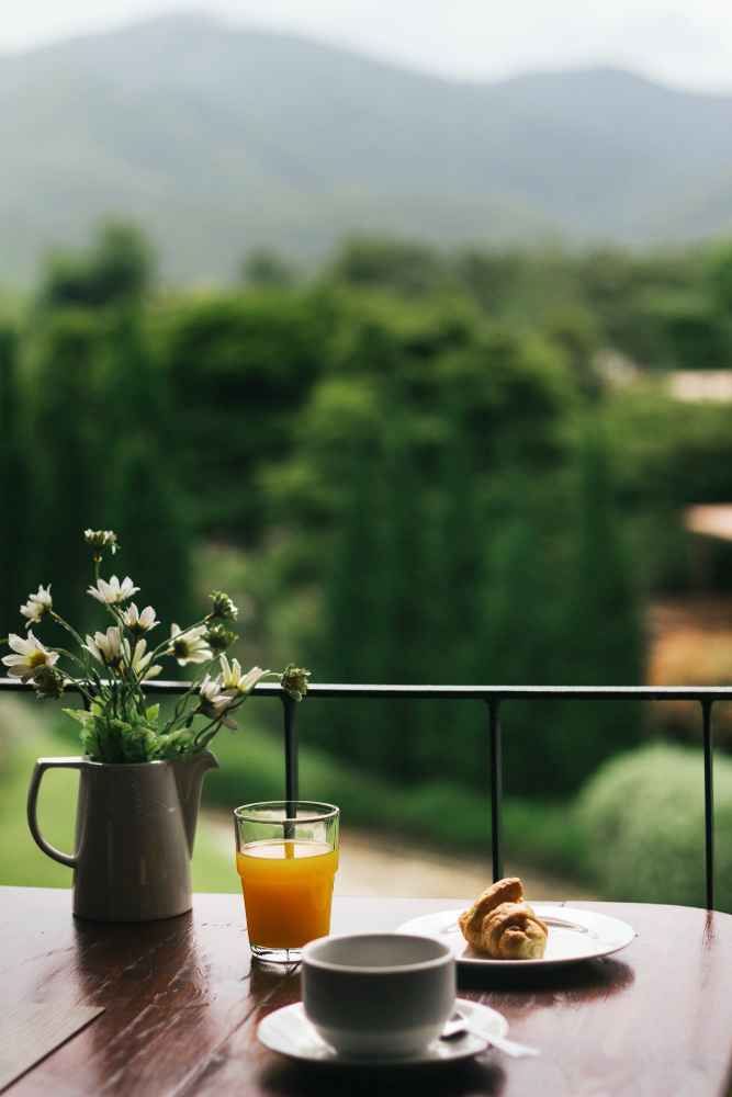 breakfast wooden table with natural view 11zon